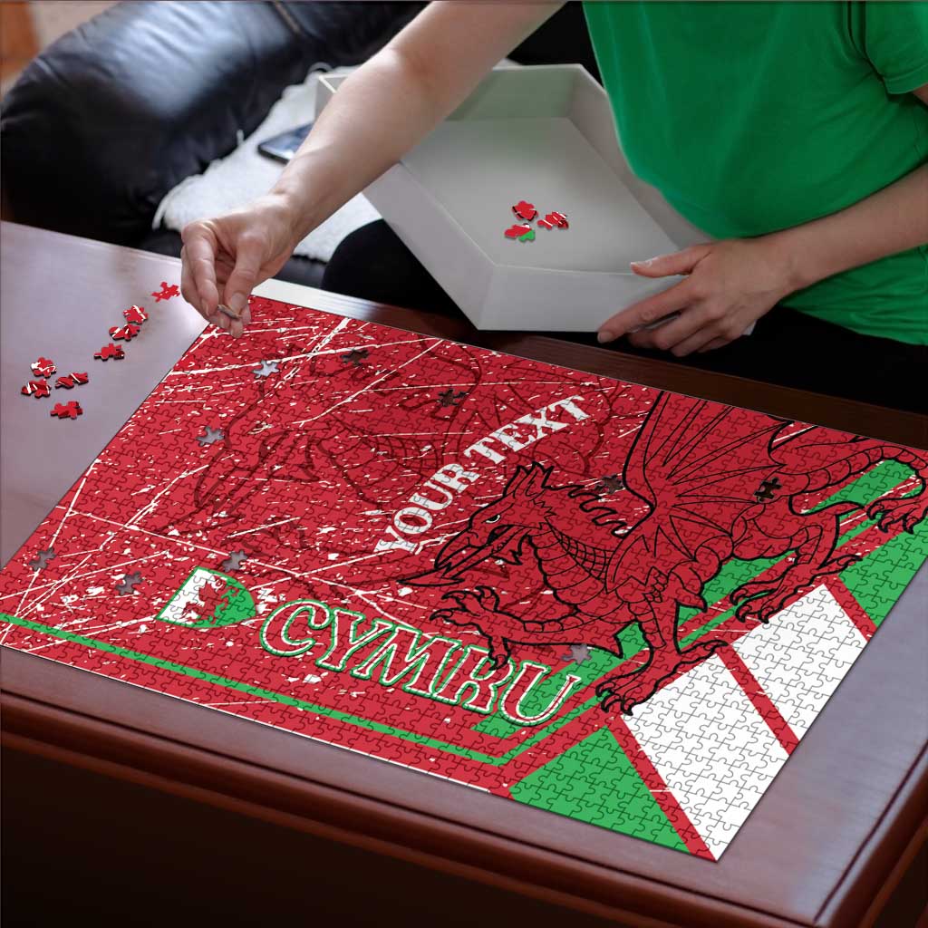 Wales Football Custom Puzzle 2026 Come On Cymru Grunge Style - Wonder Print Shop