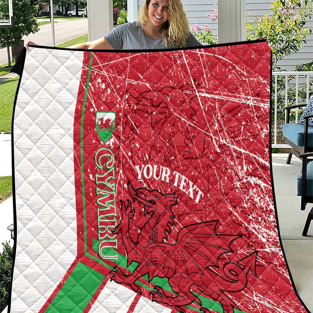 Wales Football Custom Quilt 2026 Come On Cymru Grunge Style - Wonder Print Shop