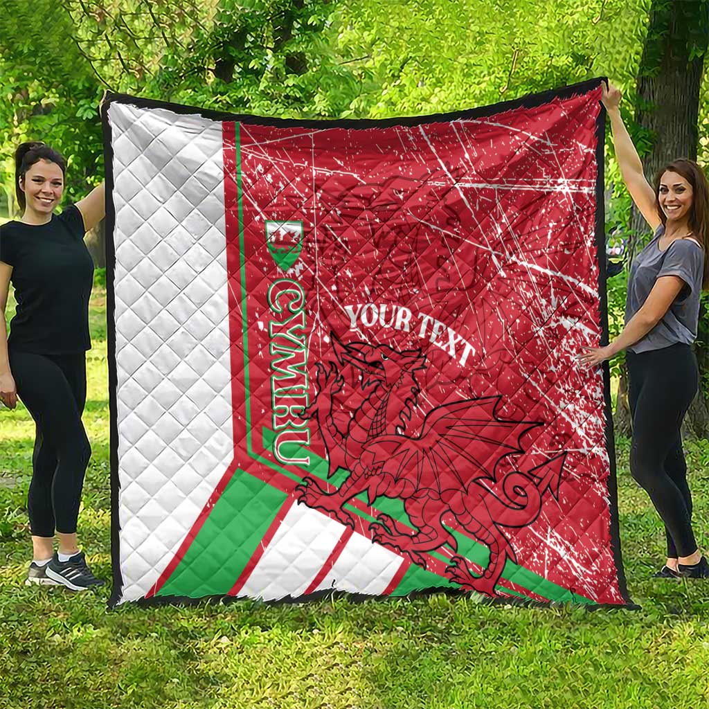 Wales Football Custom Quilt 2026 Come On Cymru Grunge Style - Wonder Print Shop