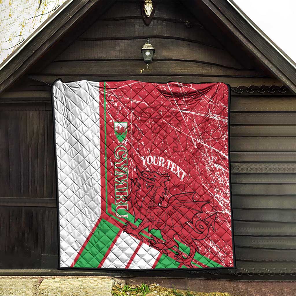 Wales Football Custom Quilt 2026 Come On Cymru Grunge Style - Wonder Print Shop