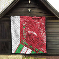 Wales Football Custom Quilt 2026 Come On Cymru Grunge Style - Wonder Print Shop
