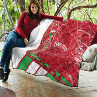 Wales Football Custom Quilt 2026 Come On Cymru Grunge Style - Wonder Print Shop