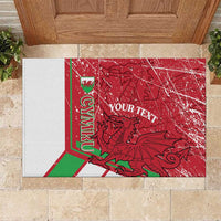 Wales Football Custom Rubber Doormat 2026 Come On Cymru Grunge Style - Wonder Print Shop