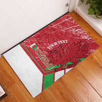 Wales Football Custom Rubber Doormat 2026 Come On Cymru Grunge Style - Wonder Print Shop