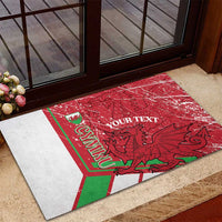 Wales Football Custom Rubber Doormat 2026 Come On Cymru Grunge Style - Wonder Print Shop