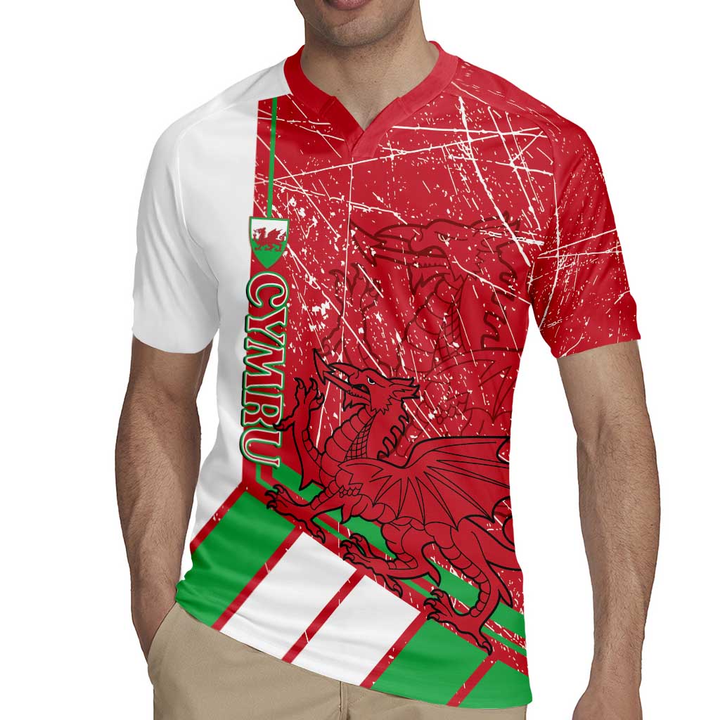 Wales Football Custom Rugby Jersey 2026 Come On Cymru Grunge Style - Wonder Print Shop