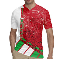 Wales Football Custom Rugby Jersey 2026 Come On Cymru Grunge Style - Wonder Print Shop