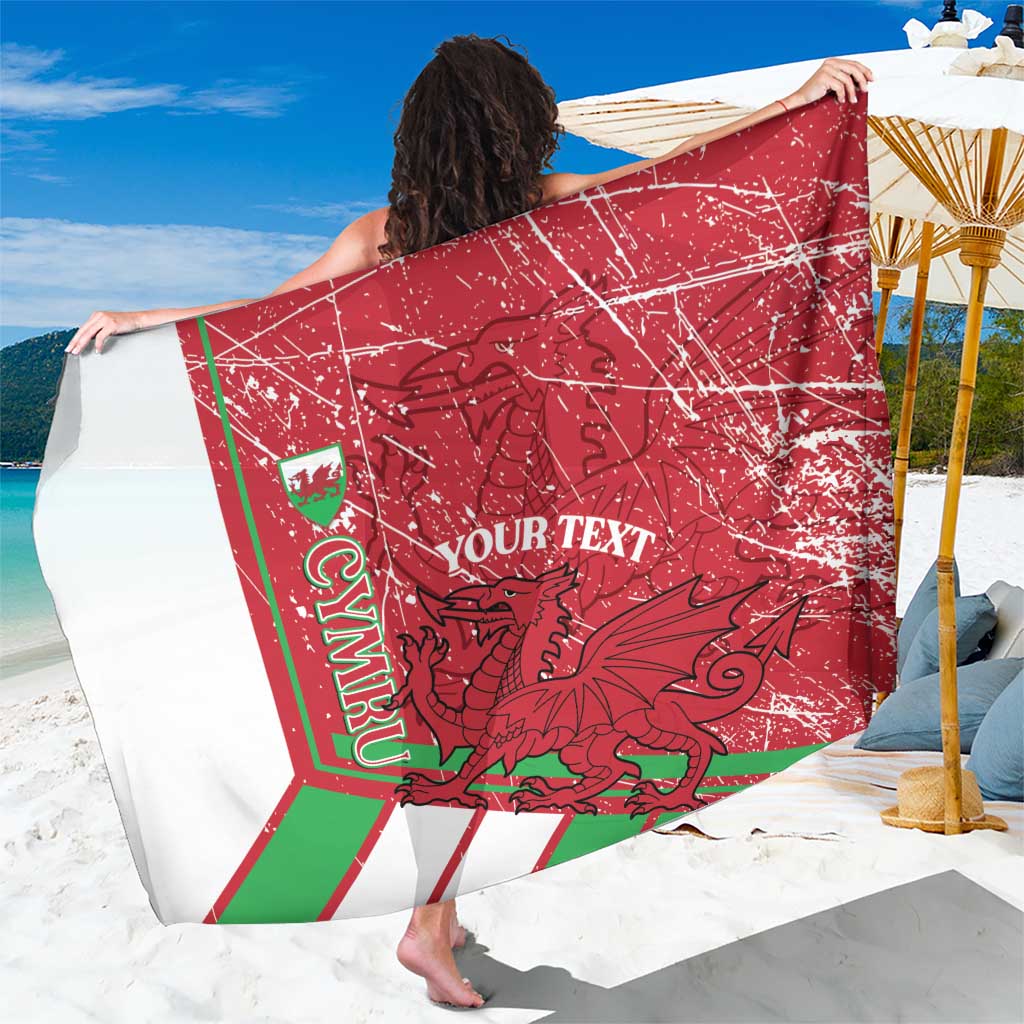 Wales Football Custom Sarong 2026 Come On Cymru Grunge Style - Wonder Print Shop