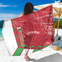 Wales Football Custom Sarong 2026 Come On Cymru Grunge Style - Wonder Print Shop