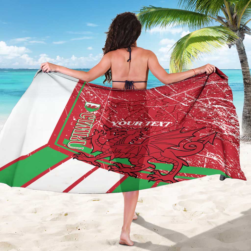 Wales Football Custom Sarong 2026 Come On Cymru Grunge Style - Wonder Print Shop