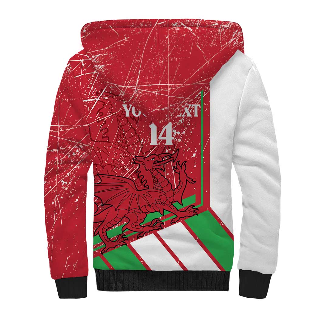 Wales Football Custom Sherpa Hoodie 2026 Come On Cymru Grunge Style - Wonder Print Shop