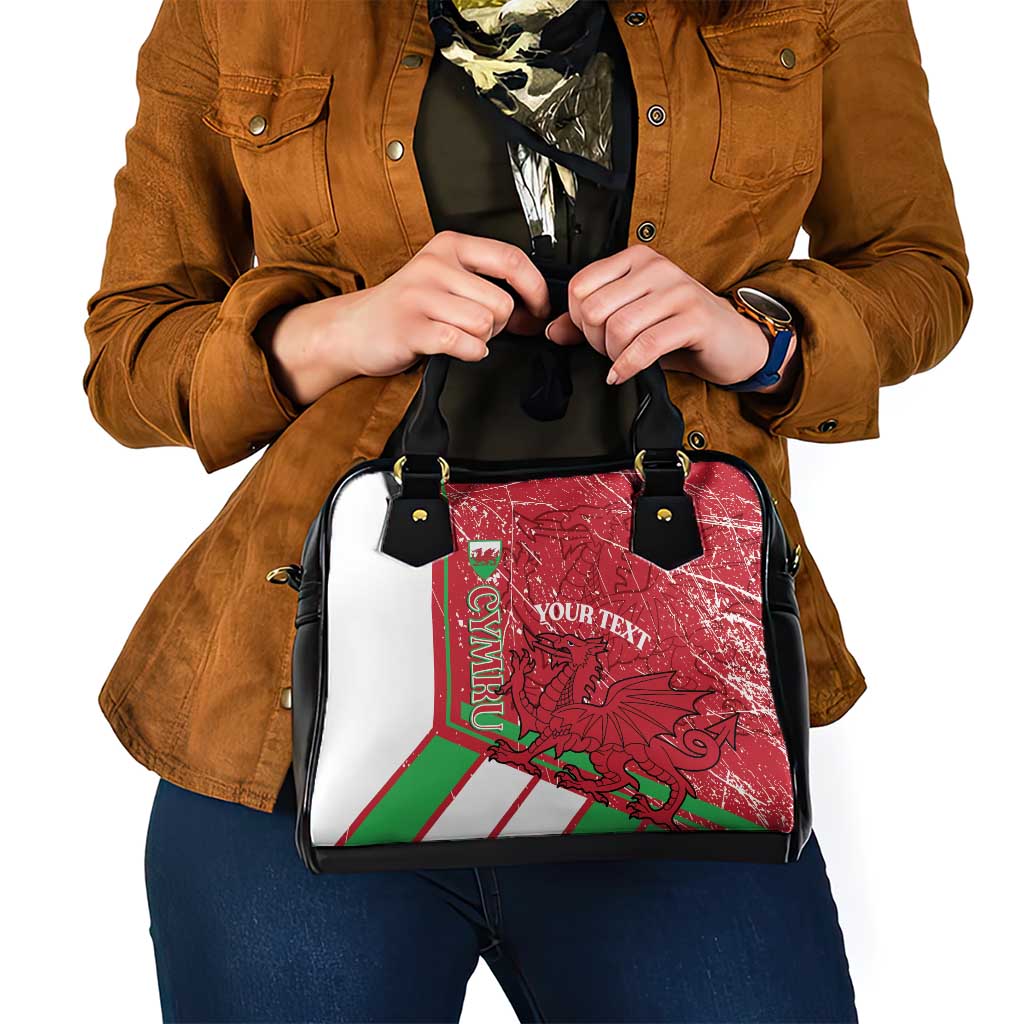 Wales Football Custom Shoulder Handbag 2026 Come On Cymru Grunge Style - Wonder Print Shop