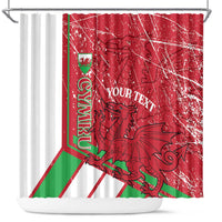 Wales Football Custom Shower Curtain 2026 Come On Cymru Grunge Style - Wonder Print Shop
