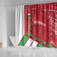 Wales Football Custom Shower Curtain 2026 Come On Cymru Grunge Style - Wonder Print Shop