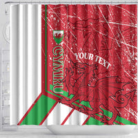 Wales Football Custom Shower Curtain 2026 Come On Cymru Grunge Style - Wonder Print Shop