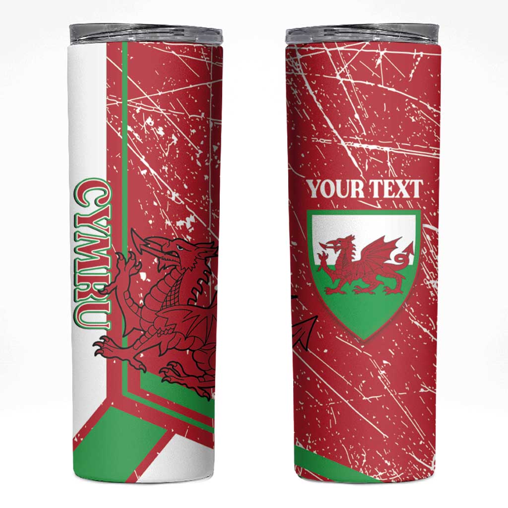 Wales Football Custom Skinny Tumbler 2026 Come On Cymru Grunge Style - Wonder Print Shop