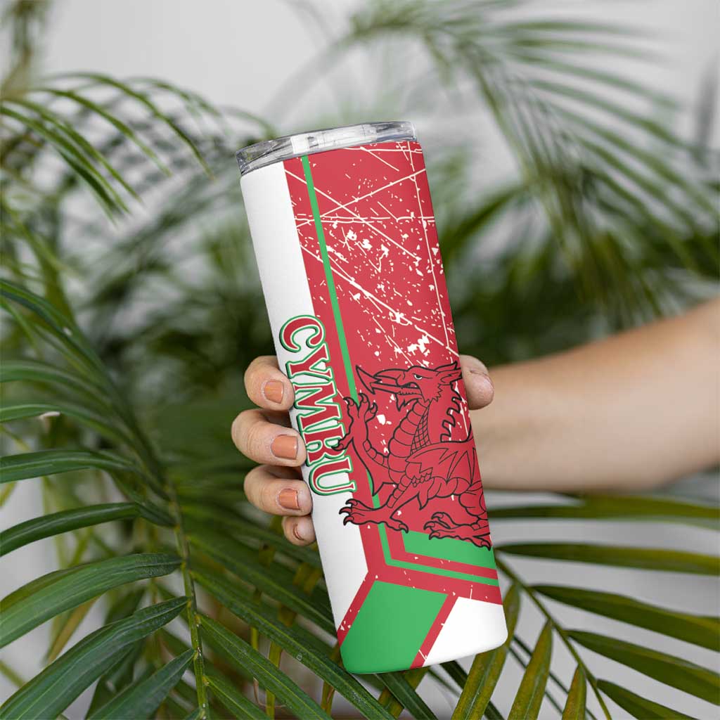 Wales Football Custom Skinny Tumbler 2026 Come On Cymru Grunge Style - Wonder Print Shop