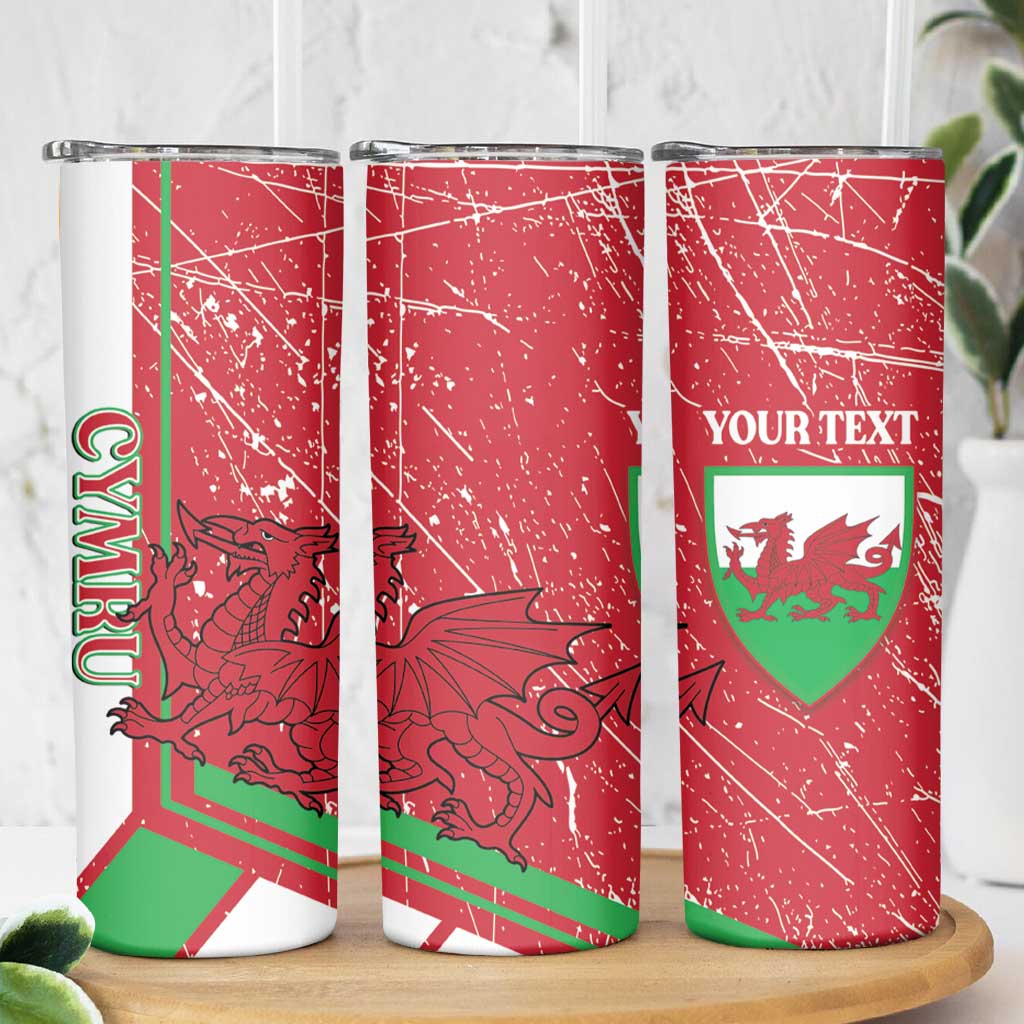 Wales Football Custom Skinny Tumbler 2026 Come On Cymru Grunge Style - Wonder Print Shop