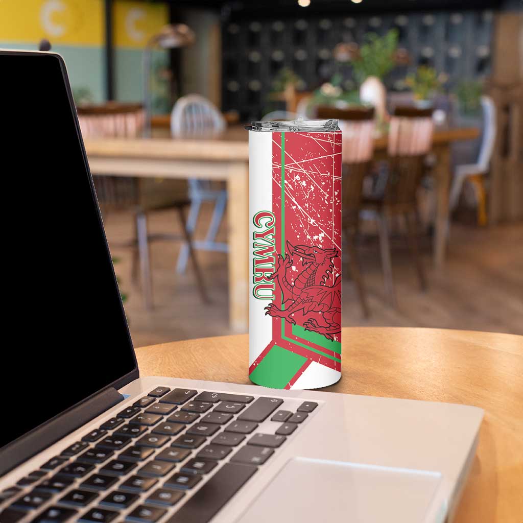 Wales Football Custom Skinny Tumbler 2026 Come On Cymru Grunge Style - Wonder Print Shop
