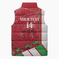 Wales Football Custom Sleeveless Puffer Jacket 2026 Come On Cymru Grunge Style - Wonder Print Shop
