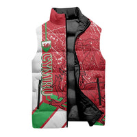 Wales Football Custom Sleeveless Puffer Jacket 2026 Come On Cymru Grunge Style - Wonder Print Shop
