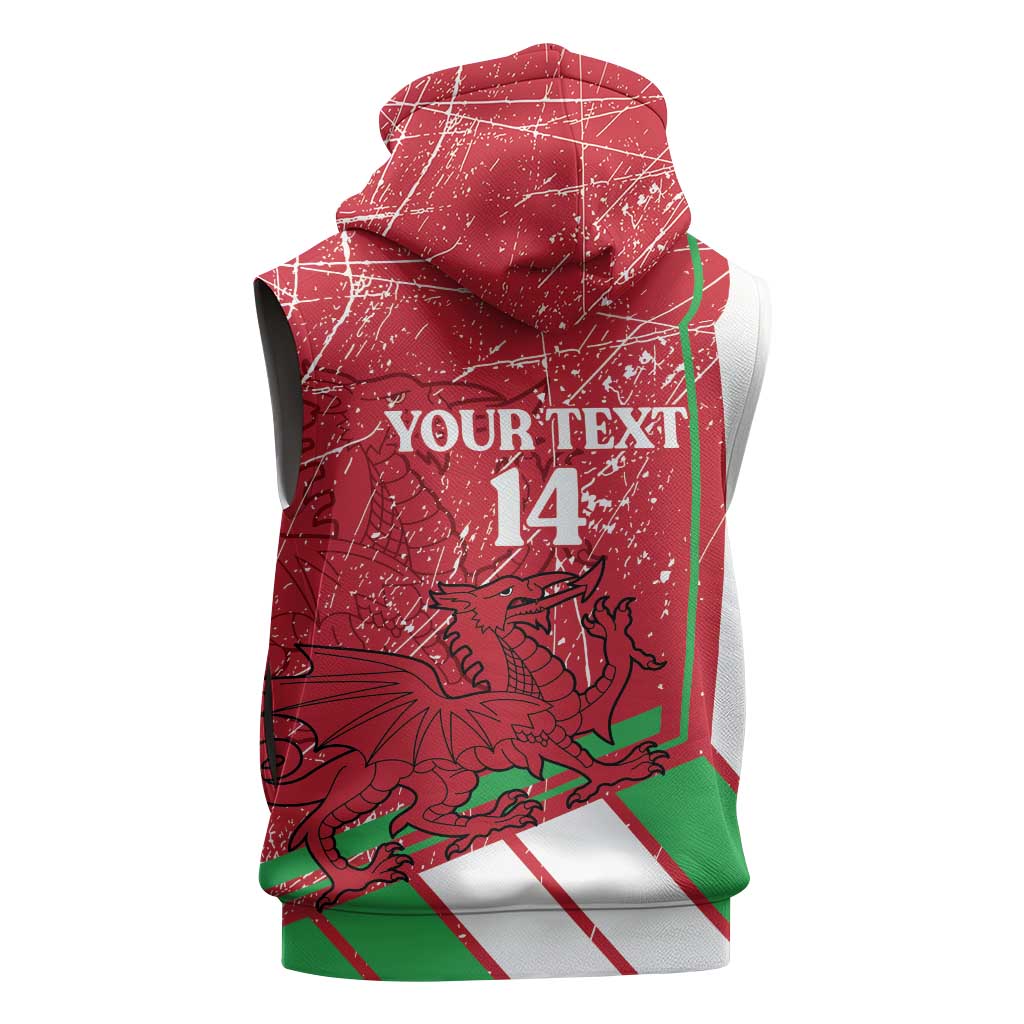 Wales Football Custom Sleeveless Zip Hoodie 2026 Come On Cymru Grunge Style - Wonder Print Shop