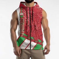 Wales Football Custom Sleeveless Zip Hoodie 2026 Come On Cymru Grunge Style - Wonder Print Shop