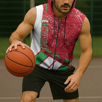 Wales Football Custom Sleeveless Zip Hoodie 2026 Come On Cymru Grunge Style - Wonder Print Shop