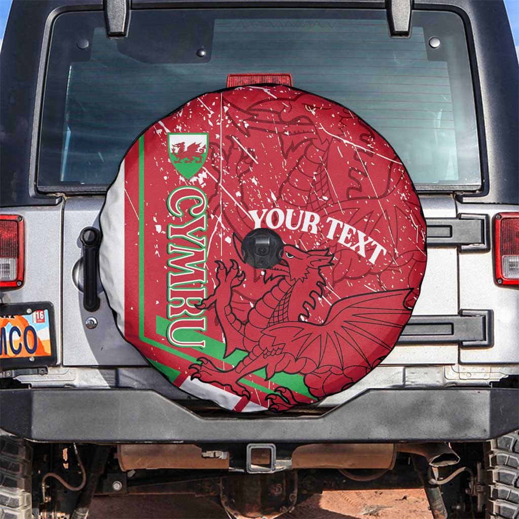 Wales Football Custom Spare Tire Cover 2026 Come On Cymru Grunge Style - Wonder Print Shop