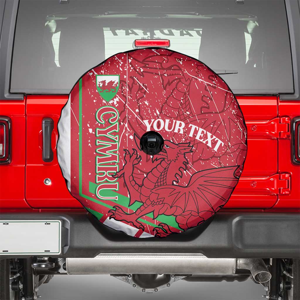 Wales Football Custom Spare Tire Cover 2026 Come On Cymru Grunge Style - Wonder Print Shop