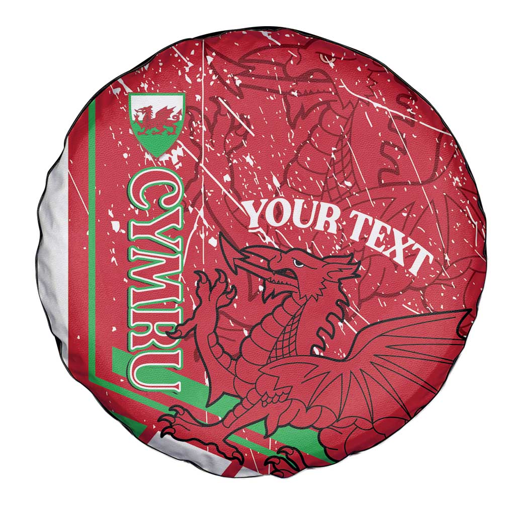 Wales Football Custom Spare Tire Cover 2026 Come On Cymru Grunge Style - Wonder Print Shop