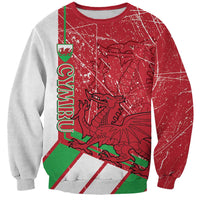 Wales Football Custom Sweatshirt 2026 Come On Cymru Grunge Style - Wonder Print Shop
