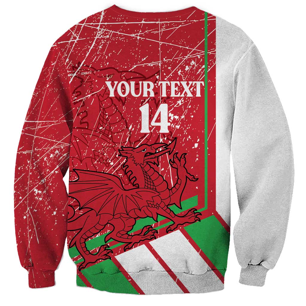 Wales Football Custom Sweatshirt 2026 Come On Cymru Grunge Style - Wonder Print Shop