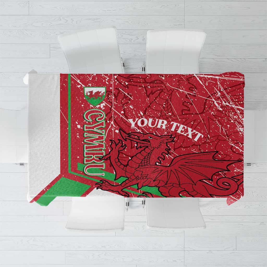 Wales Football Custom Tablecloth 2026 Come On Cymru Grunge Style - Wonder Print Shop