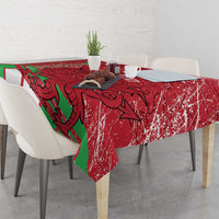 Wales Football Custom Tablecloth 2026 Come On Cymru Grunge Style - Wonder Print Shop