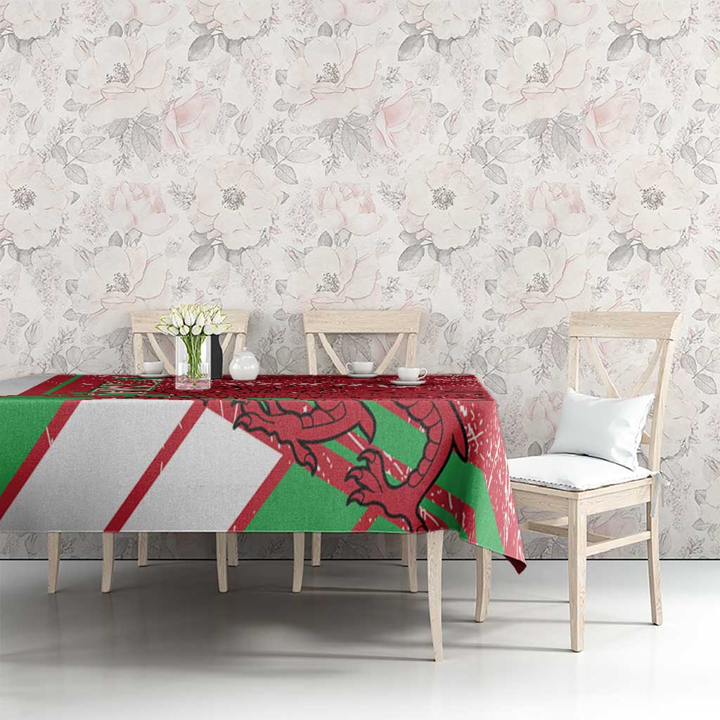 Wales Football Custom Tablecloth 2026 Come On Cymru Grunge Style - Wonder Print Shop