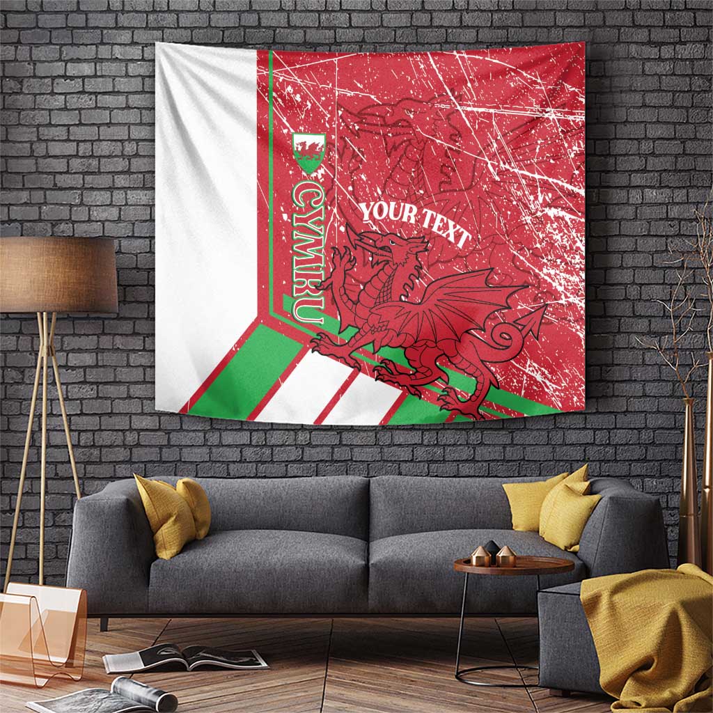 Wales Football Custom Tapestry 2026 Come On Cymru Grunge Style - Wonder Print Shop