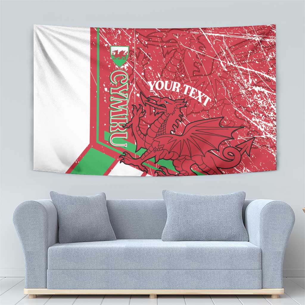 Wales Football Custom Tapestry 2026 Come On Cymru Grunge Style - Wonder Print Shop