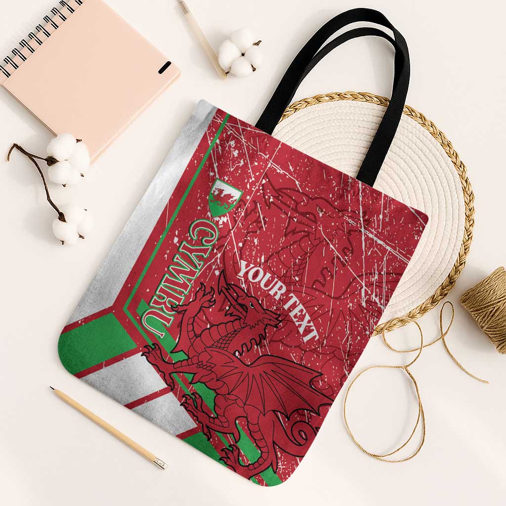 Wales Football Custom Tote Bag 2026 Come On Cymru Grunge Style - Wonder Print Shop