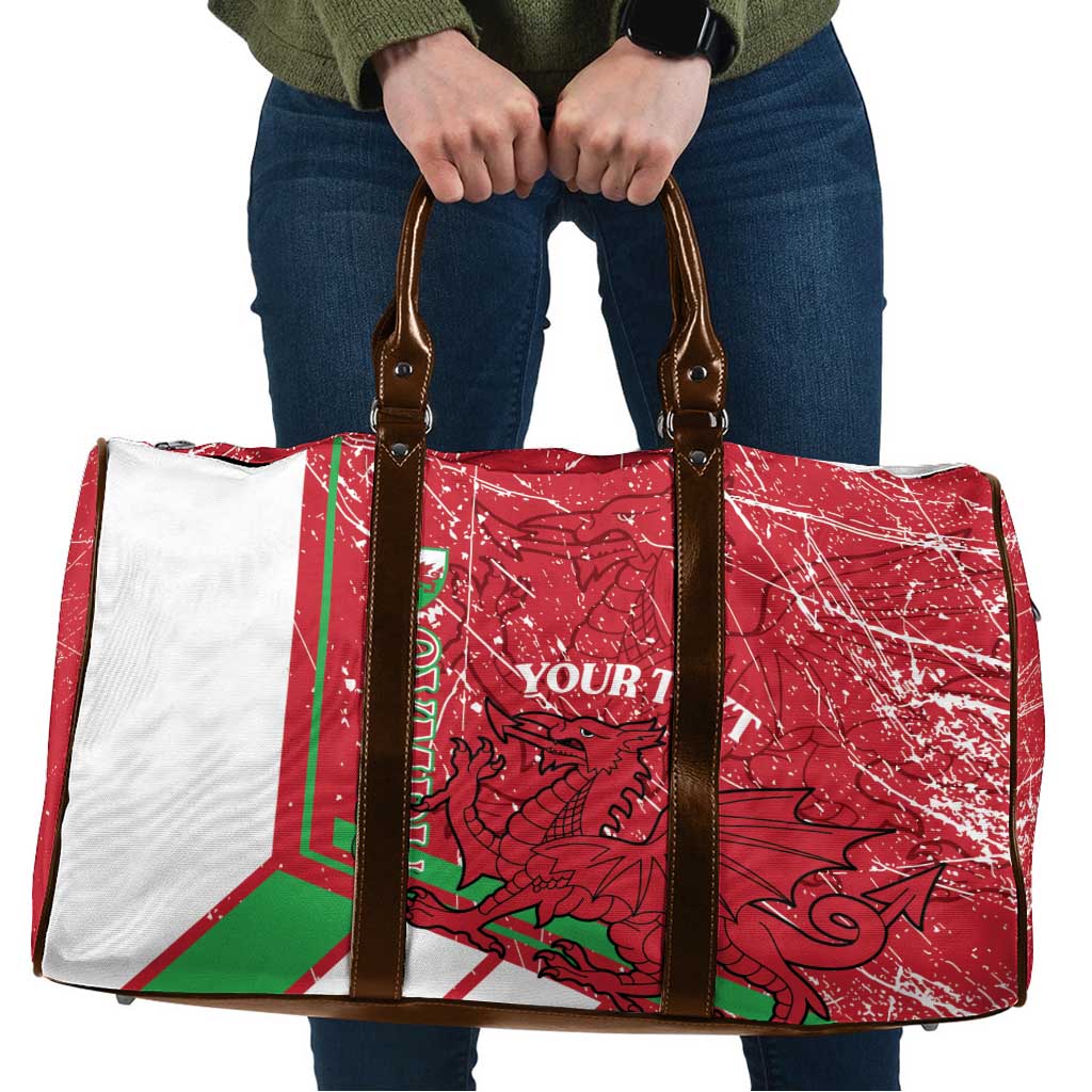 Wales Football Custom Travel Bag 2026 Come On Cymru Grunge Style - Wonder Print Shop