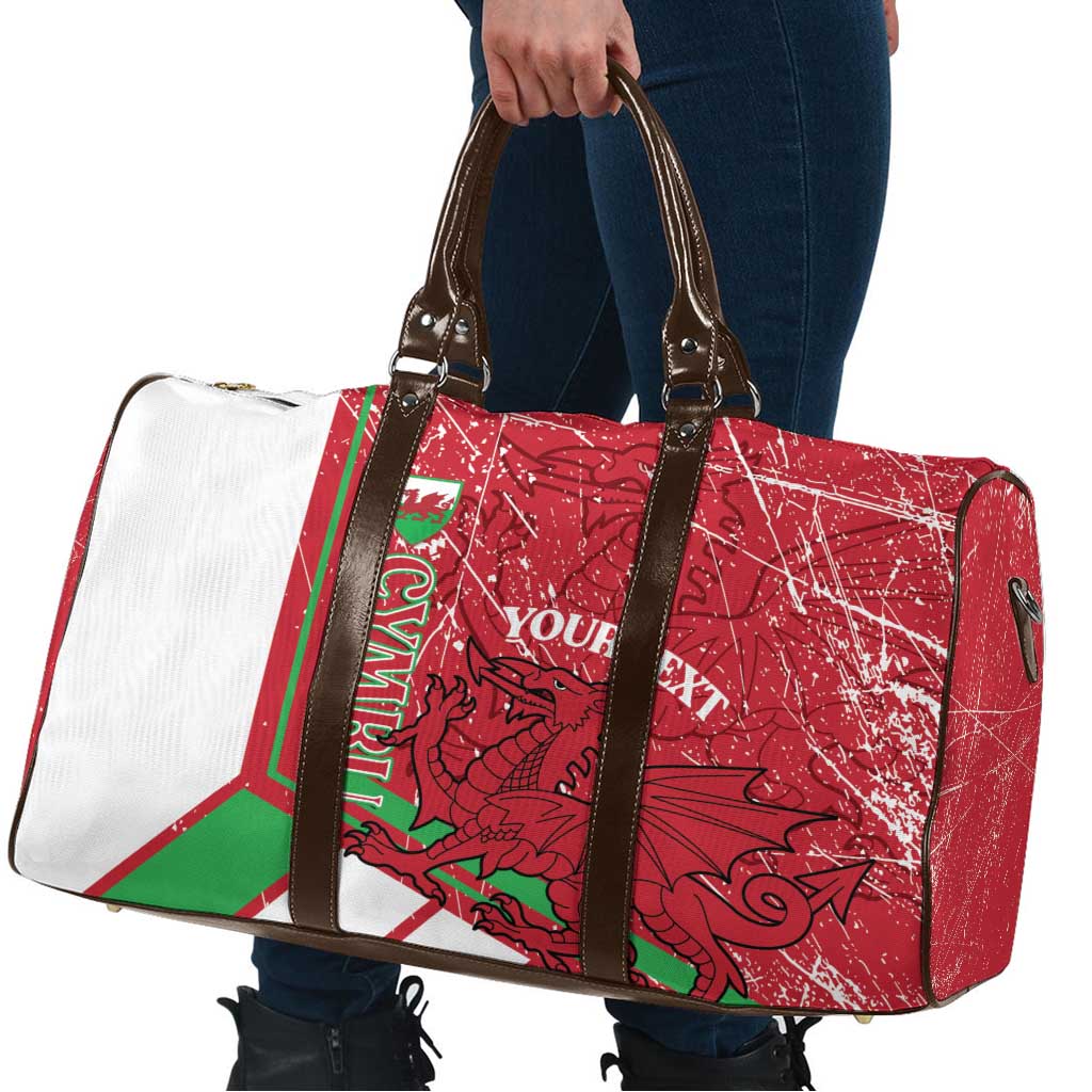Wales Football Custom Travel Bag 2026 Come On Cymru Grunge Style - Wonder Print Shop