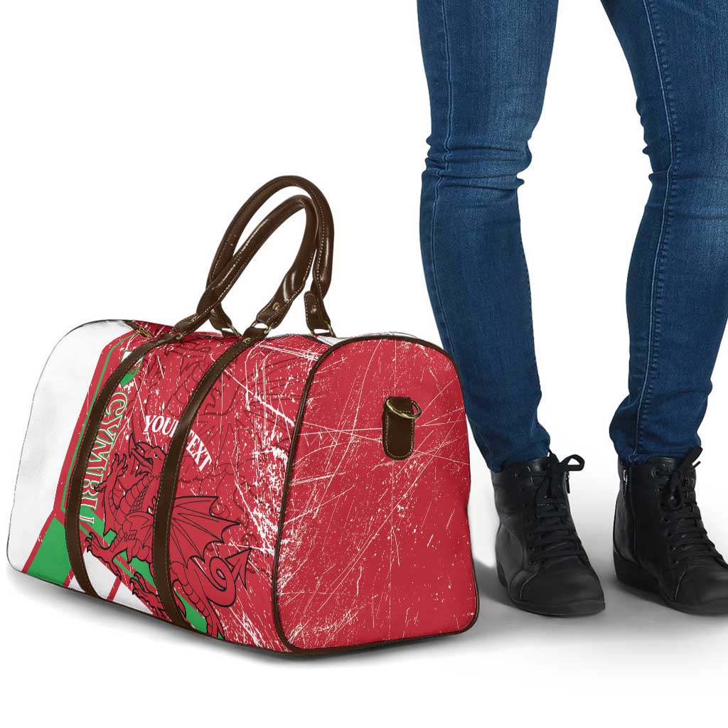 Wales Football Custom Travel Bag 2026 Come On Cymru Grunge Style - Wonder Print Shop