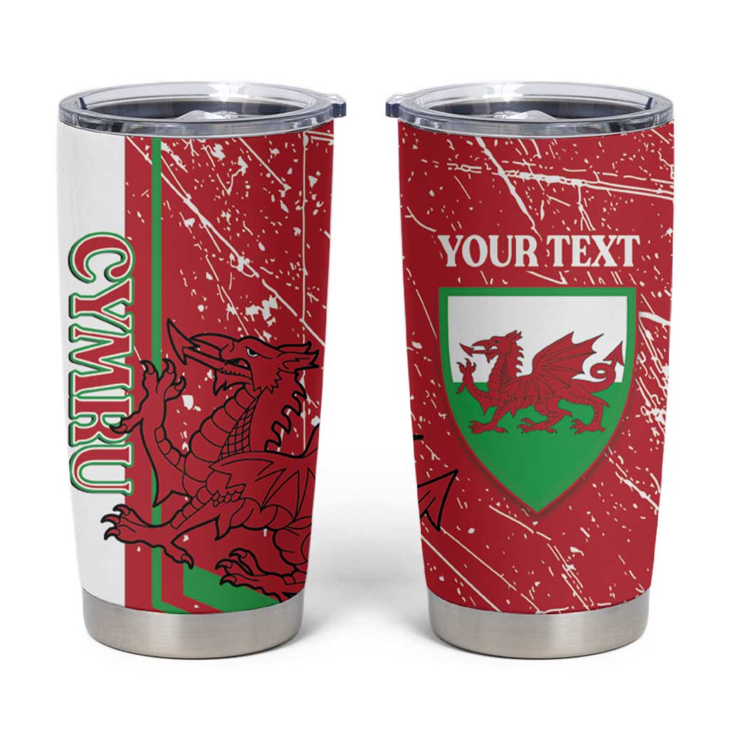 Wales Football Custom Tumbler Cup 2026 Come On Cymru Grunge Style - Wonder Print Shop