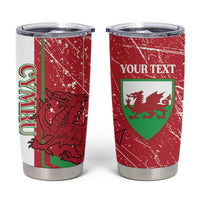 Wales Football Custom Tumbler Cup 2026 Come On Cymru Grunge Style - Wonder Print Shop