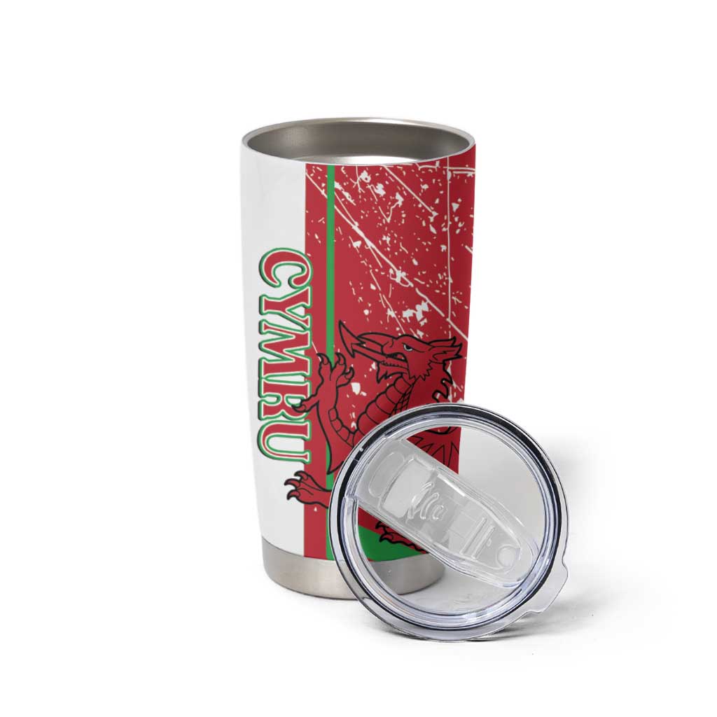 Wales Football Custom Tumbler Cup 2026 Come On Cymru Grunge Style - Wonder Print Shop