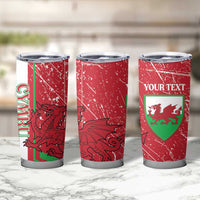 Wales Football Custom Tumbler Cup 2026 Come On Cymru Grunge Style - Wonder Print Shop