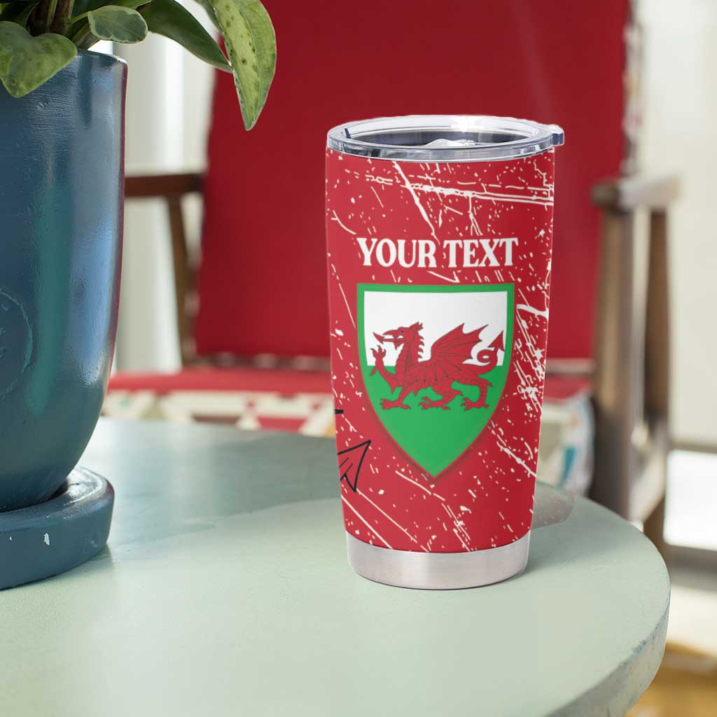 Wales Football Custom Tumbler Cup 2026 Come On Cymru Grunge Style - Wonder Print Shop