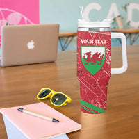 Wales Football Custom Tumbler With Handle 2026 Come On Cymru Grunge Style - Wonder Print Shop