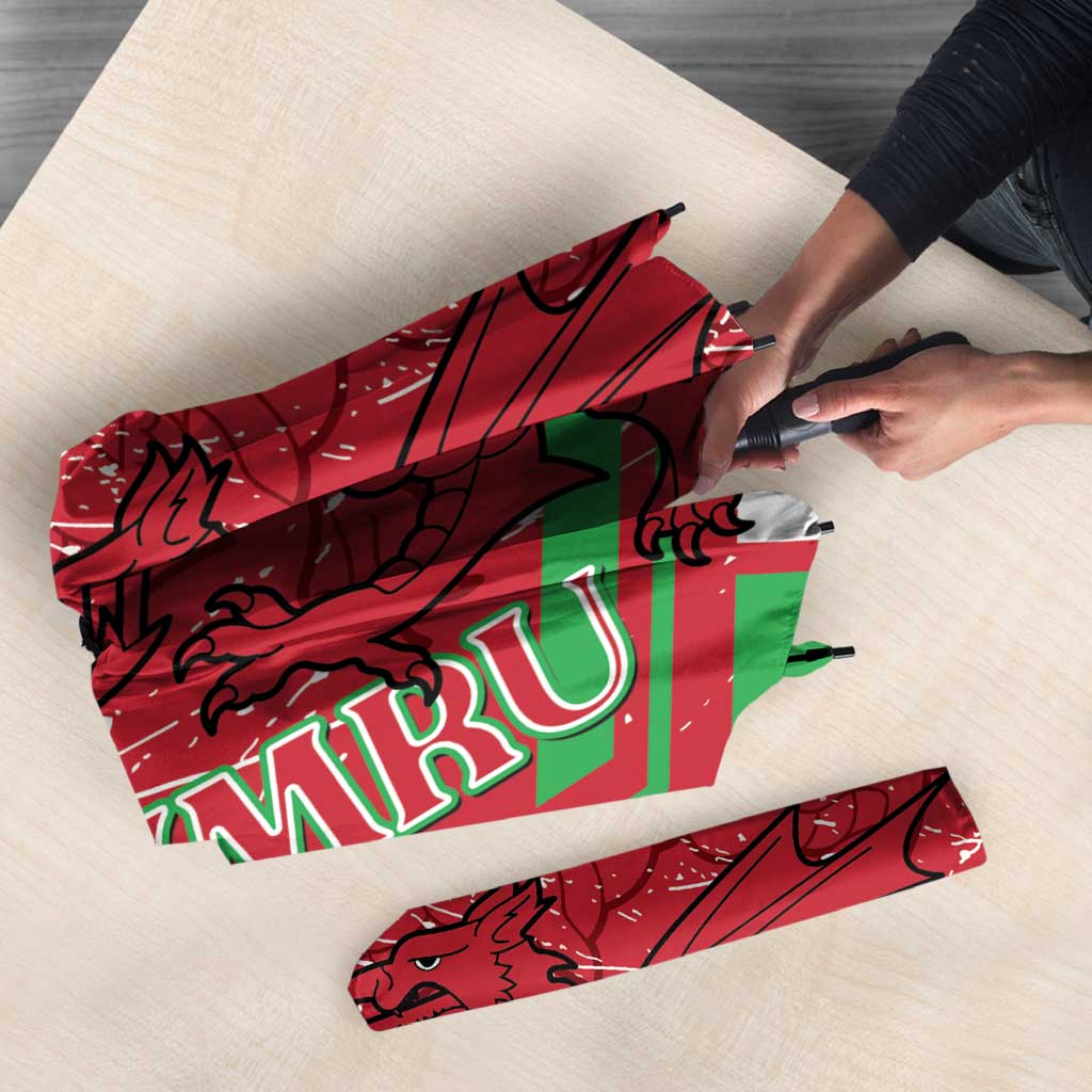 Wales Football Custom Umbrella 2026 Come On Cymru Grunge Style - Wonder Print Shop