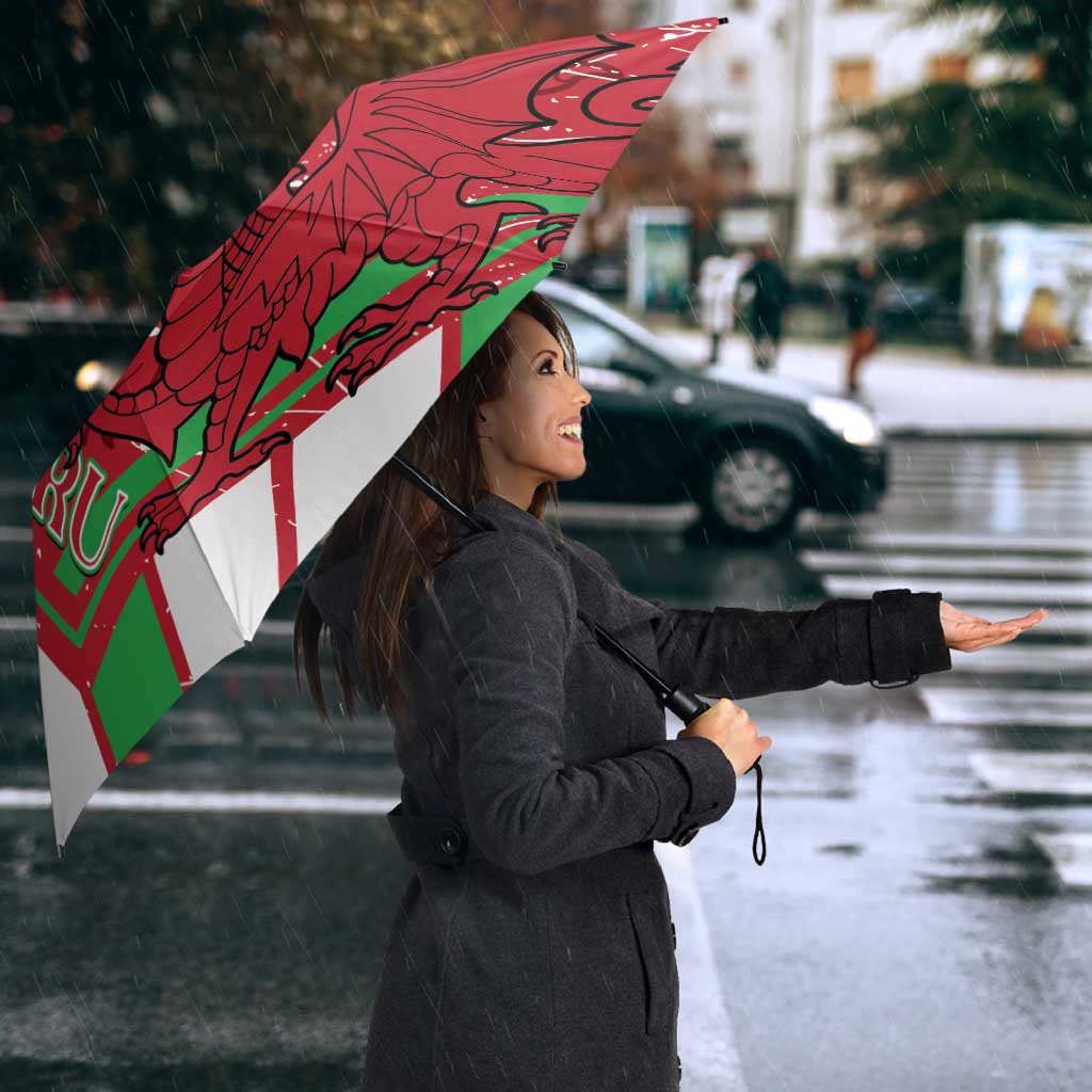 Wales Football Custom Umbrella 2026 Come On Cymru Grunge Style - Wonder Print Shop